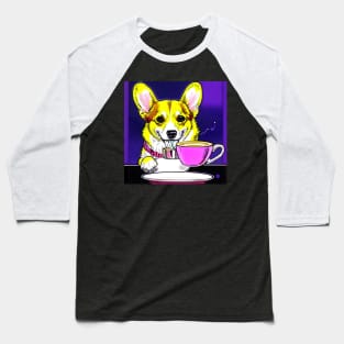 Corgi And Coffee Baseball T-Shirt